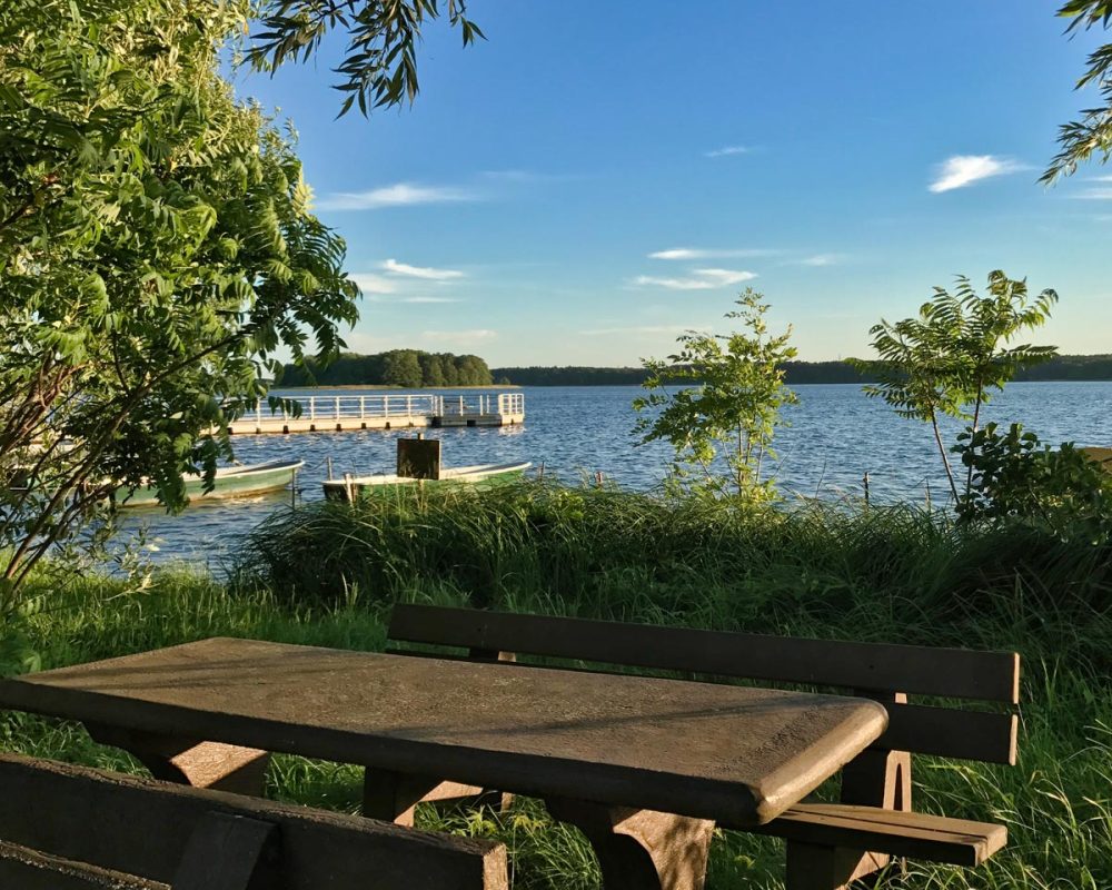 Blick auf den See im Urlaub an der Mecklenburgischen Seenplatte